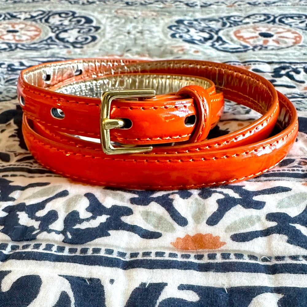 Target orange bonded leather belt
